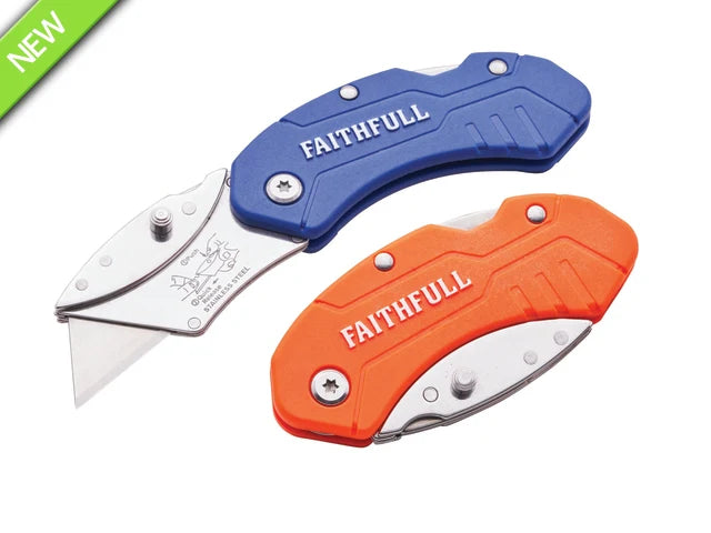 Faithfull XMS Folding Hi-Vis Utility Knife – Safe & Durable